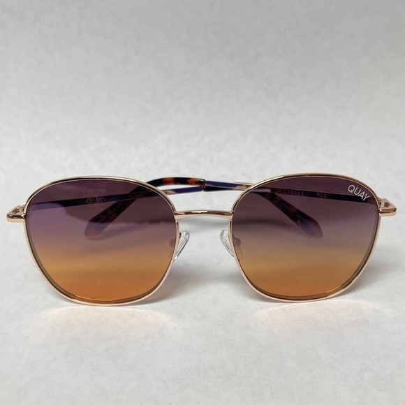 Quay Australia Jezabell Oversized Round Sunglasses Gold Purple Ombré - Picture 4 of 8